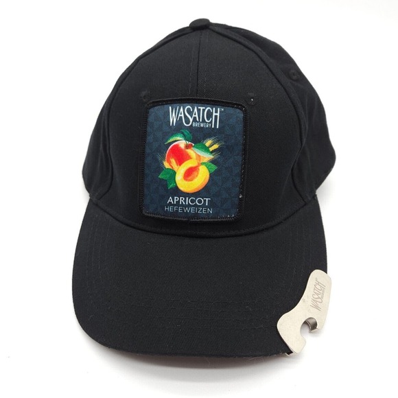 Wasatch Brewery Apricot Hefeweizen Beer Strapback‎ Hat Black Cap Bottle Opener - Picture 2 of 7